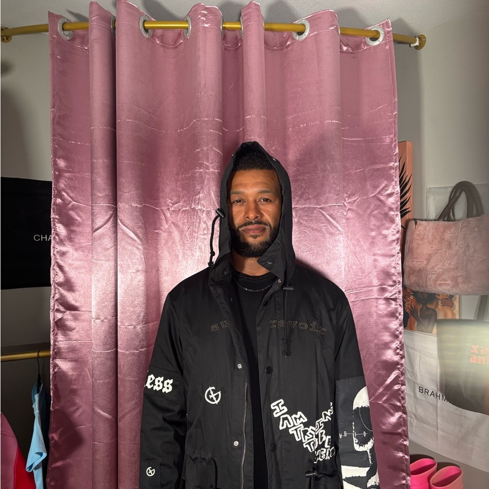 Stylish Black Graphic Men's Jacket